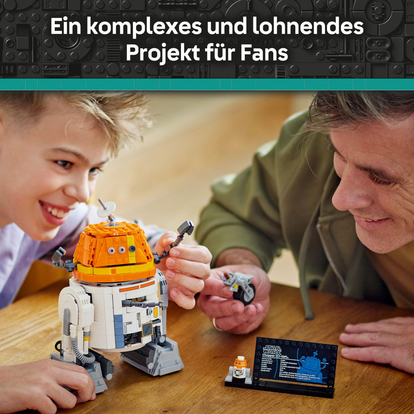 LEGO Star Wars 75416 Ahsoka Astromech-Droide Chopper (C1-10P) Figur - Spielzeug mit beweglichem Kopf, abnehmbaren Armen und Mittelrad - Geschenk für Ahsoka-Fans, Jungen und Mädchen ab 10 Jahren