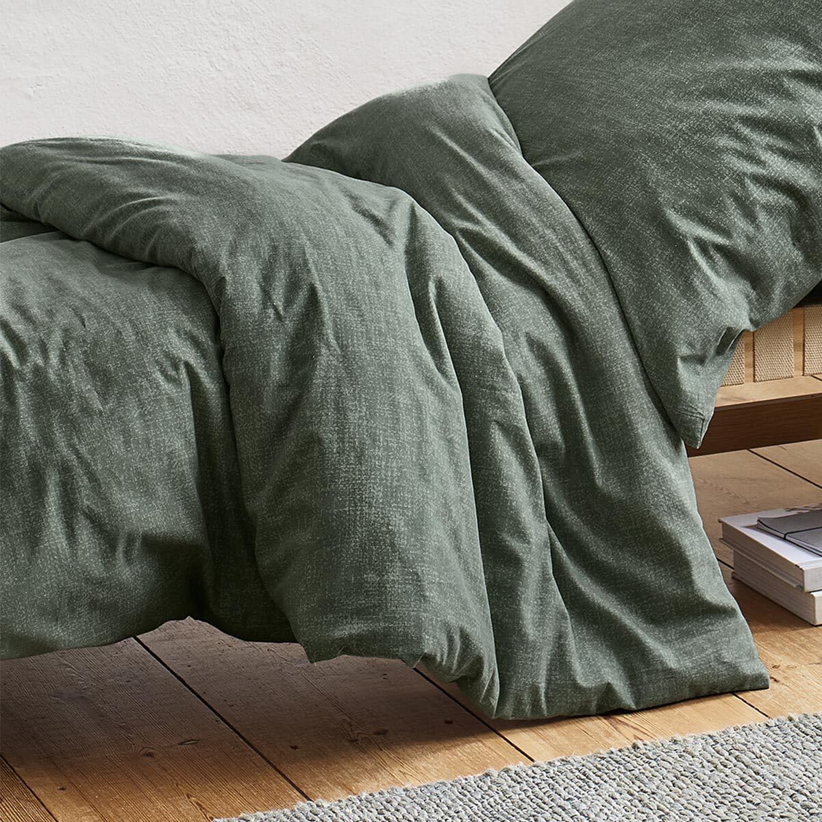 Irisette Edel-Feinbiber Bettwäsche Koala 8544 grün, 1 Bettbezug 135 x 200 cm + 1 Kissenbezug 80 x 80 cm