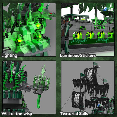 JMBricklayer Piratenschiff Bausteine, 40001 Flying Dutchman Piratenschiff Klemmbausteine, Segelschiff Modellbausatz, Schiff Spielzeug Geschenke für Erwachsene und Jungen