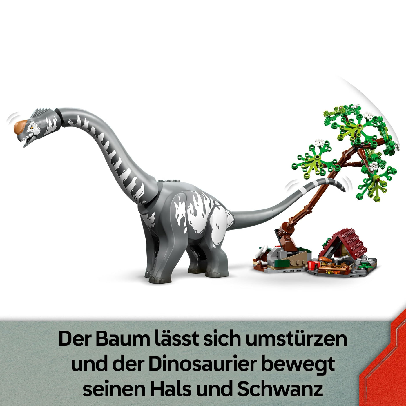 LEGO Jurassic World Raptor & Titanosaurus: Große Fährtensuche – 2 Spielzeug Dinosaurier Figuren, EIN Geländewagen, EIN Motorrad und 3 Minifiguren – Geschenk für Jungen und Mädchen ab 7 Jahren – 76973