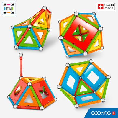 GEOMAG – CLASSIC CONFETTI 50 Teile – Magnetisches Konstruktionsspiel für Kinder von 3–4 Jahren – Swiss Made – Bausteine mit 16 Stäben, 14 Kugeln, 20 Plättchen – STEM - Magnetische Bausteine
