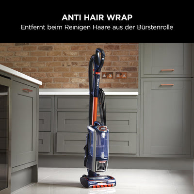 Shark Staubsauger 0,83L mit Anti-Hair-Wrap-Technologie, DuoClean-Staubsauger mit Powered Lift-Away und Tier-, Polster- & Fugendüsen, 8m Netzkabel, Blau/Orange NZ801EUT, 31-32