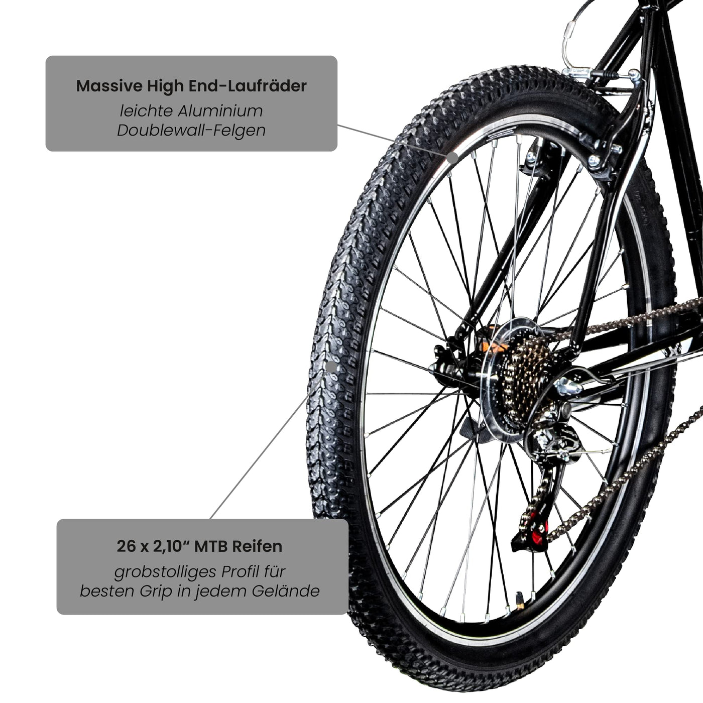 Galano Mountainbike Hardtail 26 Zoll Path MTB Fahrrad 21 Gang Mountain Bike 26" (schwarz/weiß, 46 cm)