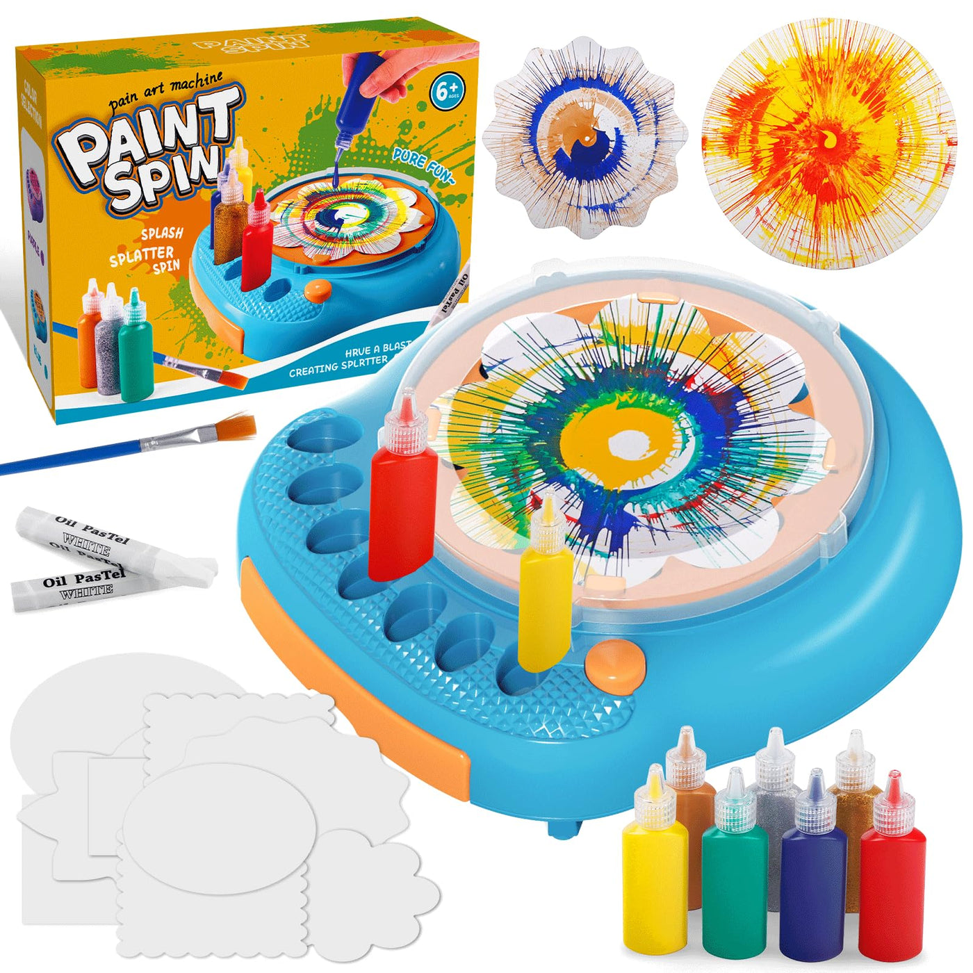 Paint Spin Art Machine Kit für Kinder, Kunst & Handwerk, Mal Spin Art Spielzeug-Kits für Jungen und Mädchen im Alter von 6, 7, 8 und 9 Jahren (Blau)