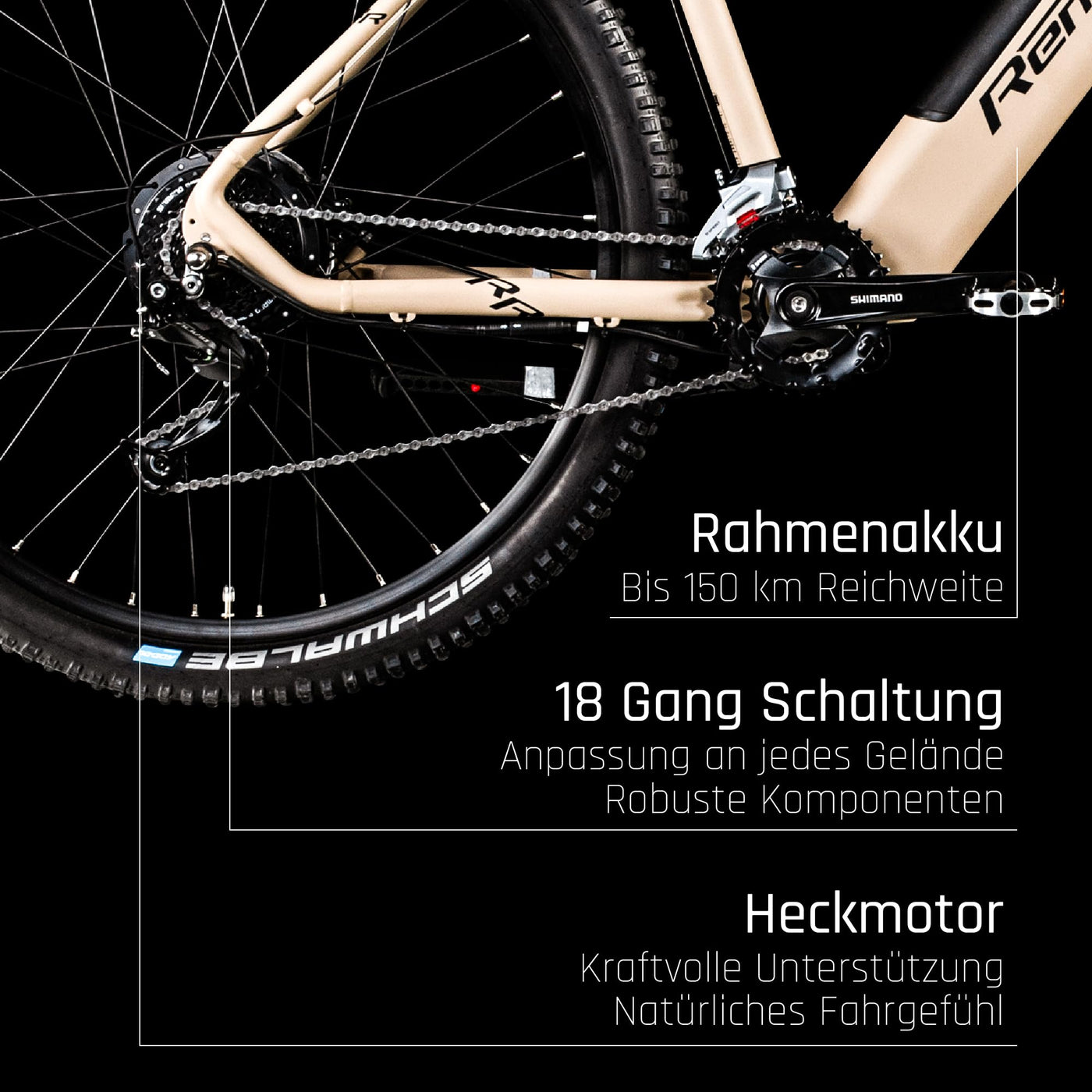 Remington XR01 E Bike Mountainbike 29 Zoll | für Damen und Herren 165-190 cm | Ebike 504 Wh Akku Fahrrad Elektro MTB 18 Gang Pedelec 25 kmh | 30-150 km Reichweite (grau/beige, 48 cm)