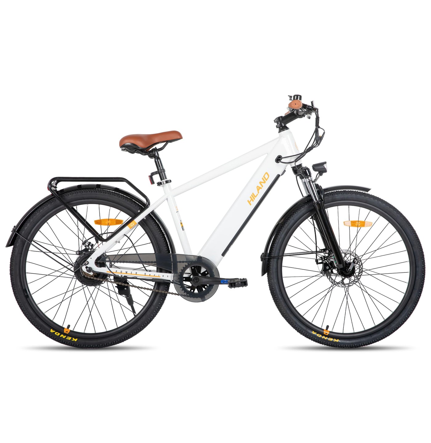 Hiland 26 Zoll Elektro-Mountainbike mit 250W Motor & 36V 7.8Ah Akku, Elektrofahrrad für Männer Frauen, All-Terrain Erwachsene Elektro-MTB mit Gabelfederung, Weiß