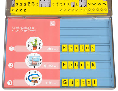 Betzold - Lese-Magnetbox - Lesen Lernen Kinder Buchstaben-Kasten magnetisch Lernspielzeug