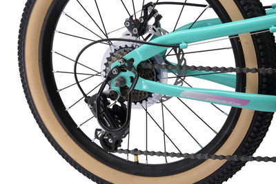 BIKESTAR Kinder Fahrrad Fully Mountainbike 7 Gang Shimano, Scheibenbremse ab 6 Jahre | 20 Zoll Kinderrad MTB | Mint