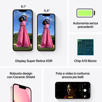 Apple iPhone 13 Mini, 128GB, Rosé - (Generalüberholt)