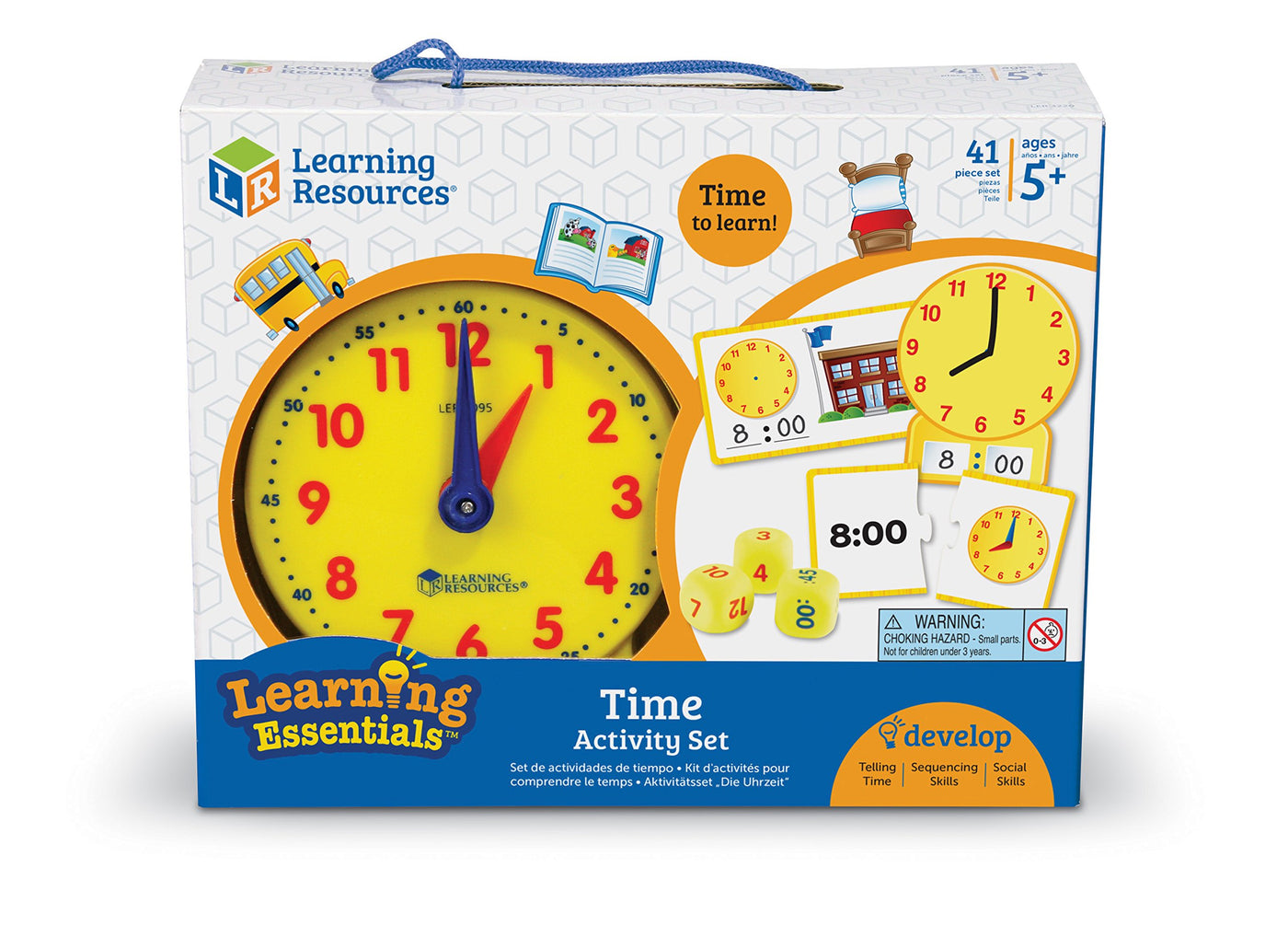 Learning Resources Spielset „Zeit“, lernuhr, lernuhr grundschule, lernuhr Kinder, uhrzeit Lernen Kinder, Uhr zum Lernen für Kinder, 3+