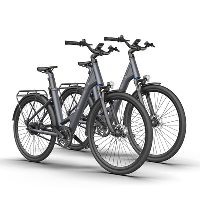 A Dece Oasis ADO ebike 28 Zoll, Air 28 E-Bike *2 Elektrofahrrad,345,00 Wh Akku, ebike Damen/Herren,1 Gang, 3,5-Zoll-IPS-Display,Momenten-Sensor, Riemenantrieb (Gray)