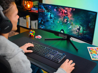 Trust Gaming GXT 866 Torix Mechanische Tastatur Deutsches QWERTZ Layout, Huano-Switches, Flache Tasten, RGB Beleuchtung, Anti-Ghosting N-Key Rollover USB Programmierbare Gaming Tastatur PC Laptop