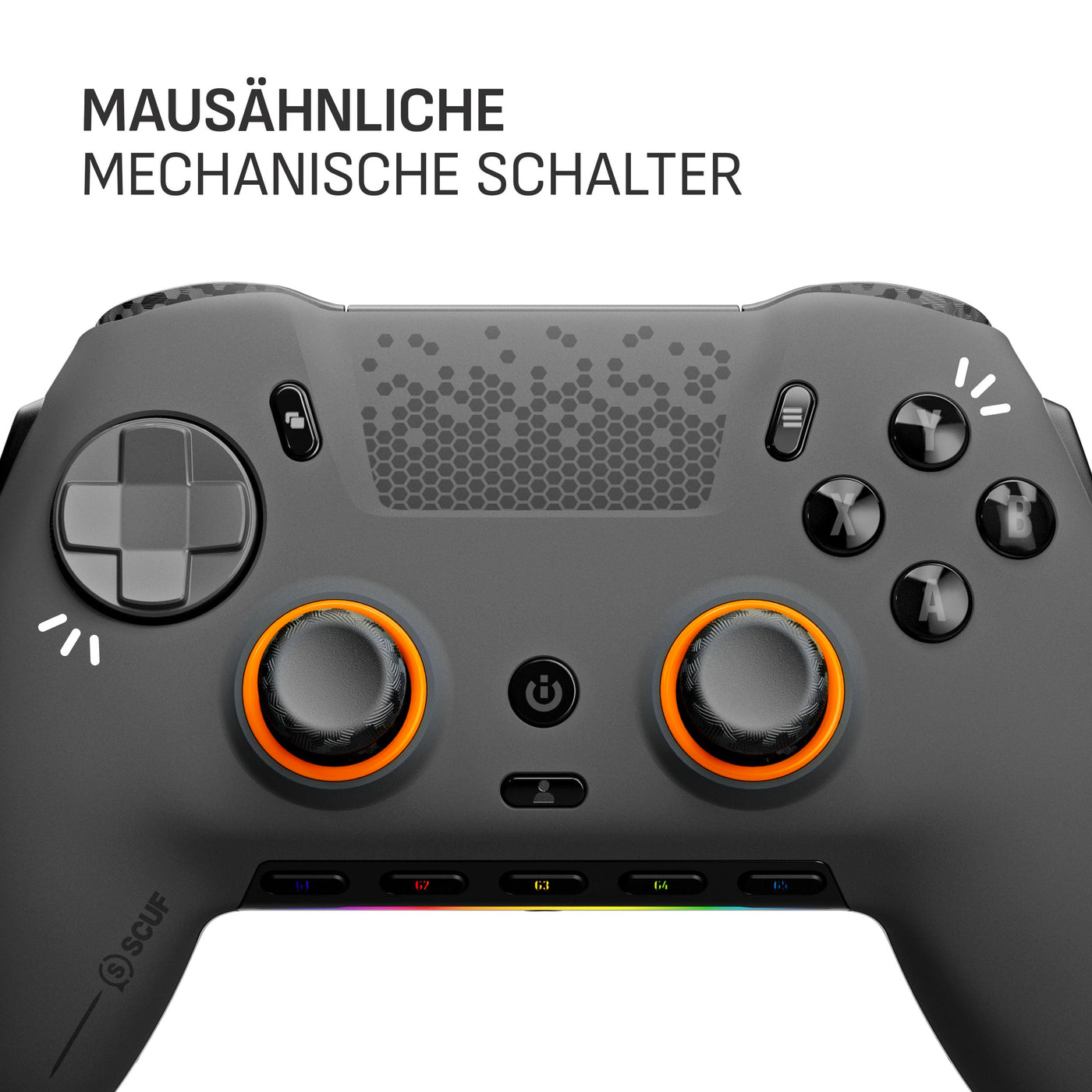 SCUF ENVISION PRO Wireless PC-Nur-Gaming-Controller - Fünf Abnehmbare G-Tasten - Abnehmbare Back-Paddles - Instant Triggers - iCUE-Kompatibel - Stahlgrau