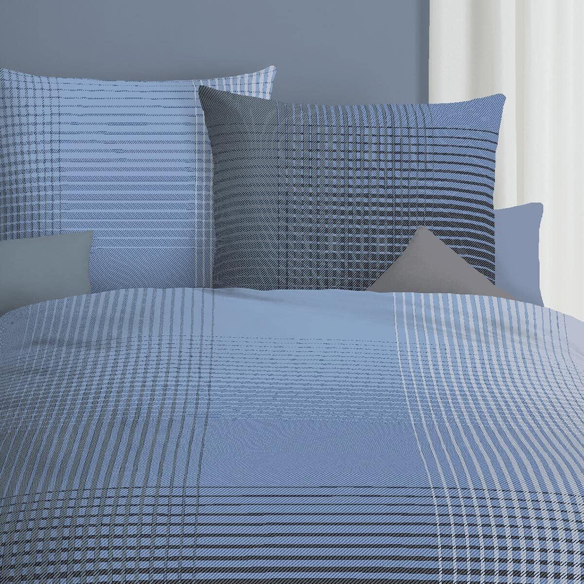 Kaeppel Mako-Satin Bettwäsche Master Taube, 1 Bettbezug 155 x 220 cm + 1 Kissenbezug 80 x 80 cm