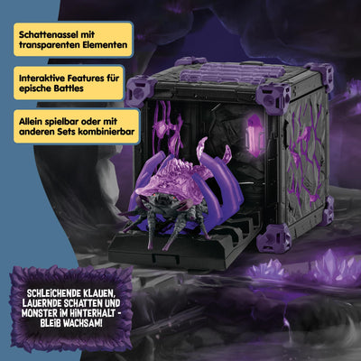 SCHLEICH ELDRADOR Creatures | Battle CAVE Schattenassel 42675 | Set aus ELDRADOR Battle Cave mit Monster und Schattenkristall | Battle Caves zur Arena stapelbar | Spielzeug ab 7 Jahren | 34 Teile
