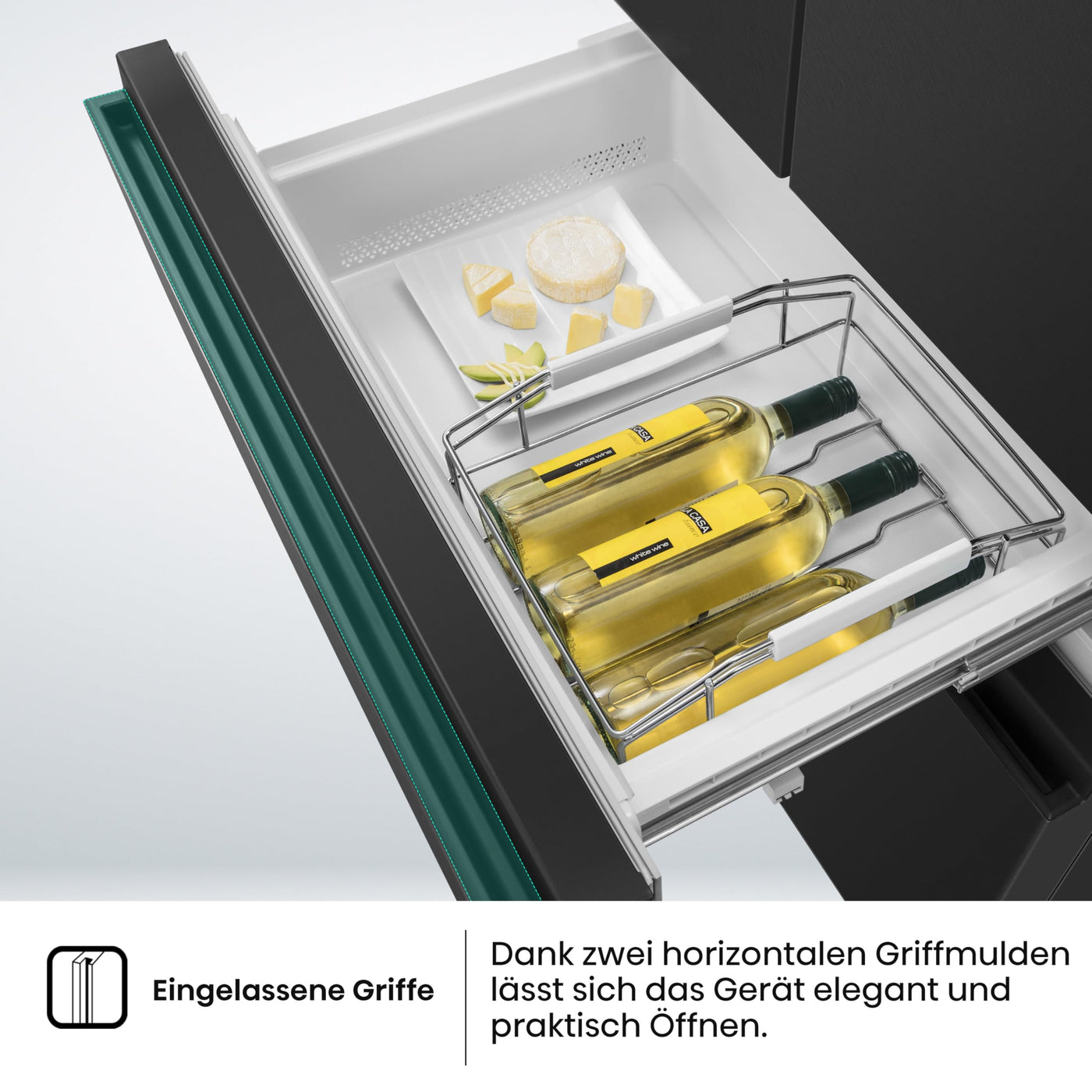 Hisense RF540N4SBF2 French Door Kühl-Gefrierkombination/ NoFrostPlus/ Inverter-Kompressor/ Multiflow 360°/ SuperCool/ 181,7 cm/ Kühlteil 302 l/ Gefrierteil 178 l/ 40 dB/ 310 kWh/ Jahr/ Schwarz