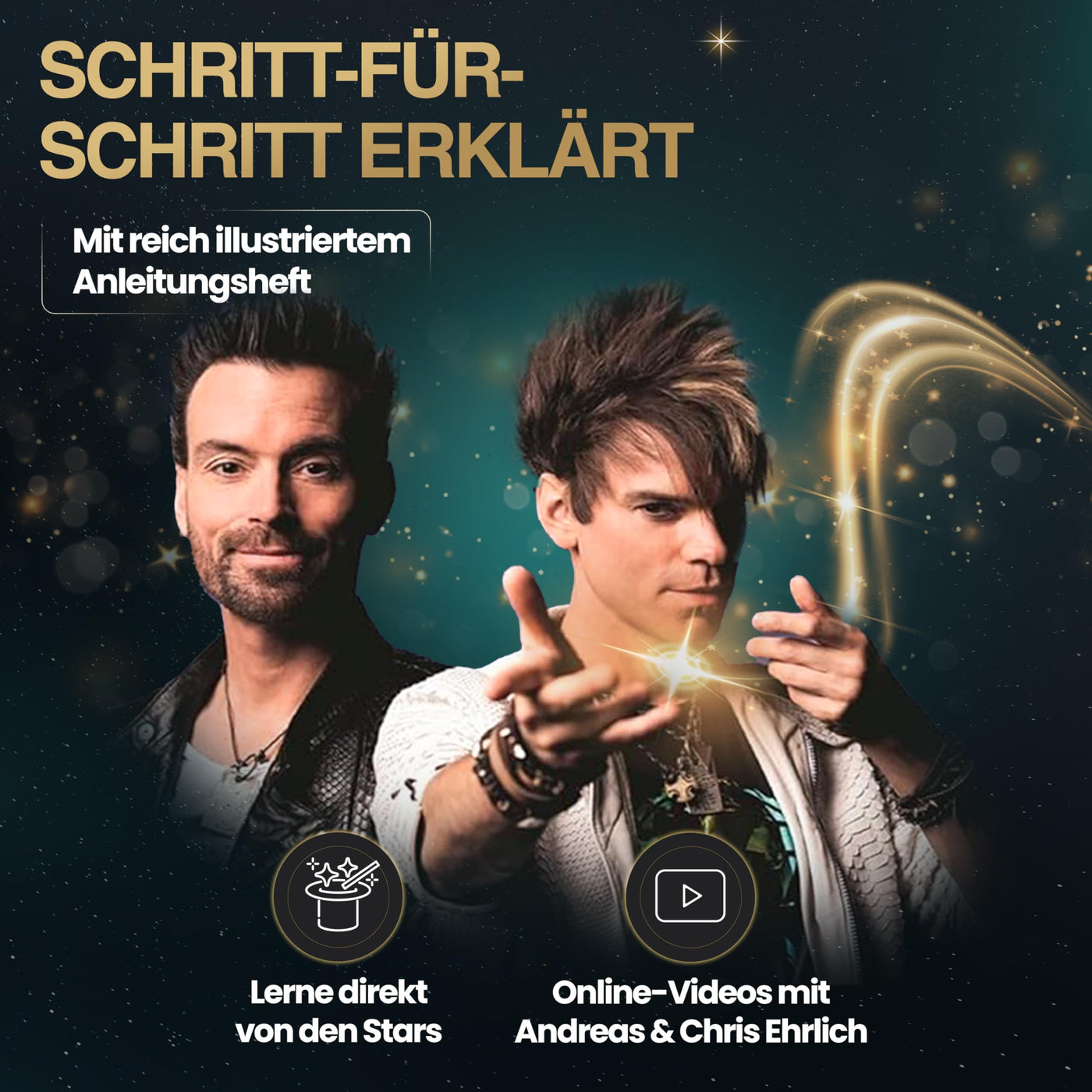 Ehrlich Brothers Adventskalender 2025 - Weihnachtskalender der Magie mit 24 Zaubertricks für Kinder ab 7 Jahren von Clementoni 59407