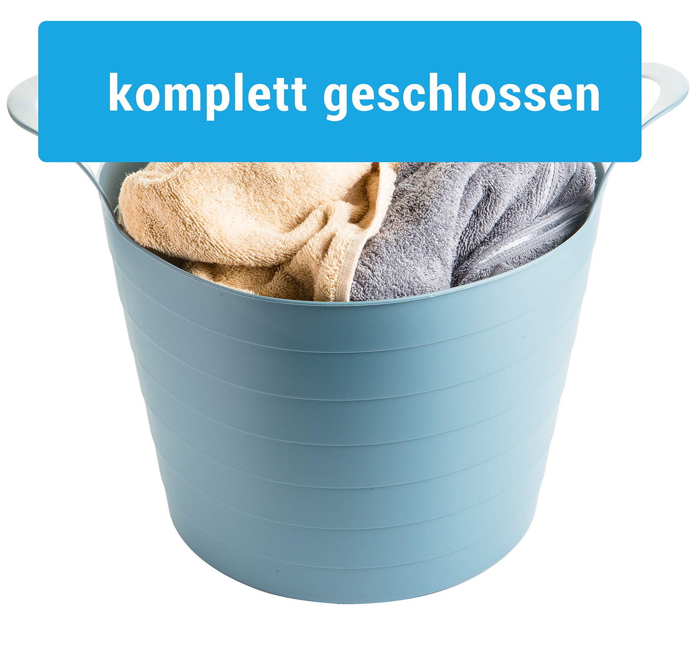 Wäschewanne Flexi, 3er Set, 45 x 40 cm, 30 Liter, Wäschekorb Plastik mit Griffen, 3 Farbe, Made in EU