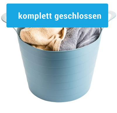 Wäschewanne Flexi, 3er Set, 45 x 40 cm, 30 Liter, Wäschekorb Plastik mit Griffen, 3 Farbe, Made in EU