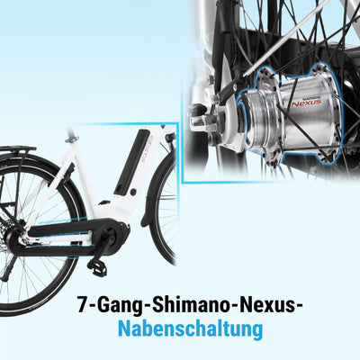 AsVIVA E-Bike B14 Stadtfalter 28 Zoll Citybike - Hollandrad für Damen & Herren | Elektrofahrrad Pedelec 25km/h | Tiefeinsteiger | 250W Motor - 36V 17.5 Ah mit bis zu 150 km Reichweite