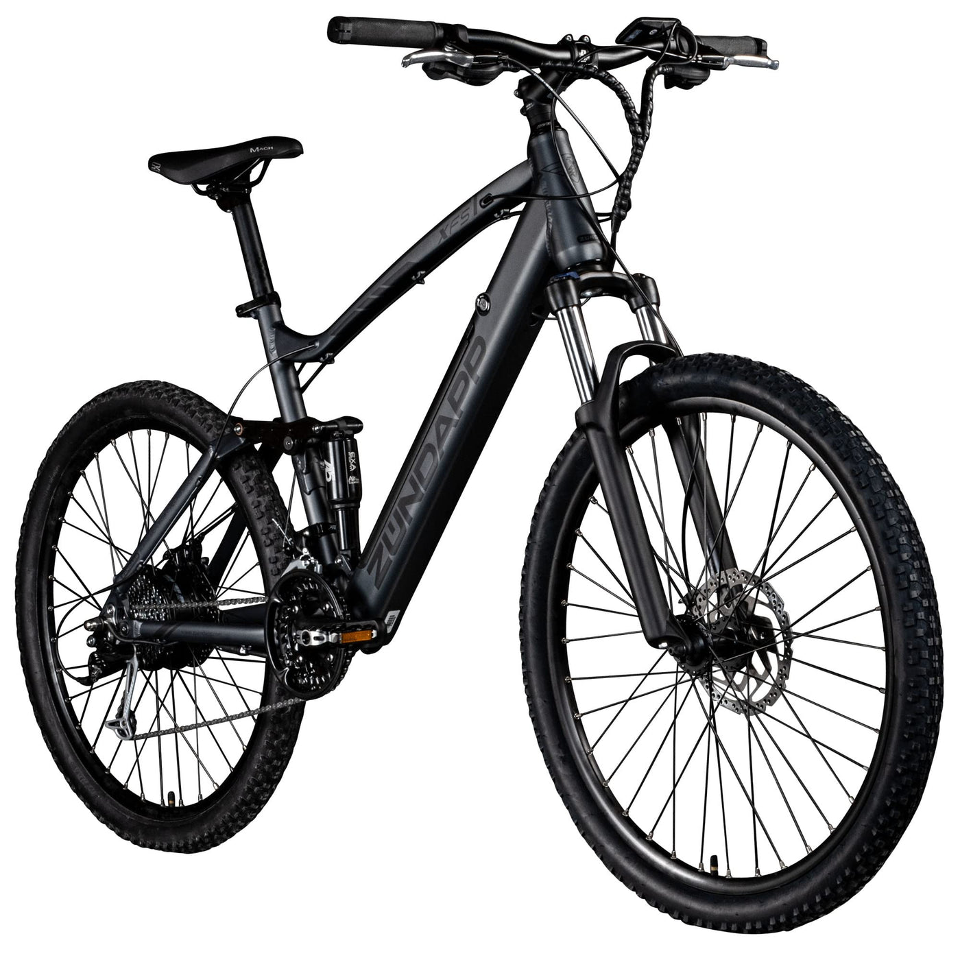 ZÜNDAPP XFS Ebike 27,5 Zoll Fully MTB Fahrrad für Damen und Herren 170-190 cm Elektrofahrrad Hinterradmotor 27 Gang Scheibenbremse E Bike 504 Wh Akku (schwarz, 48 cm)
