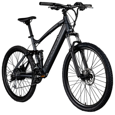 ZÜNDAPP XFS Ebike 27,5 Zoll Fully MTB Fahrrad für Damen und Herren 170-190 cm Elektrofahrrad Hinterradmotor 27 Gang Scheibenbremse E Bike 504 Wh Akku (schwarz, 48 cm)