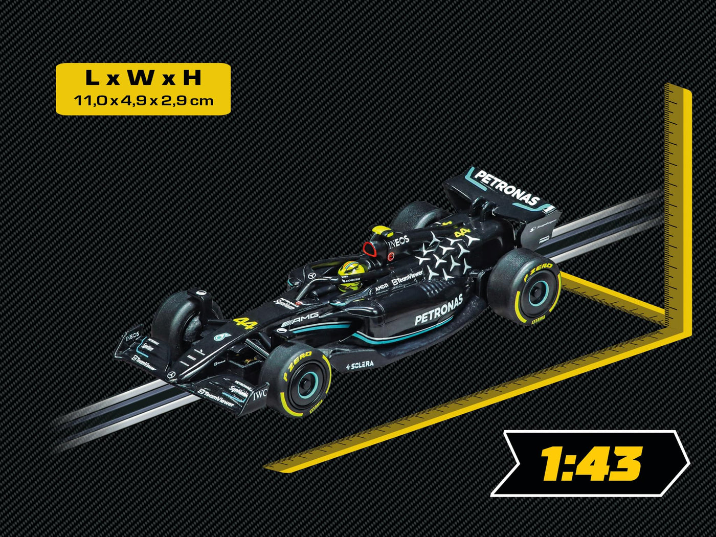 Carrera - 20064238 GO Mercedes-AMG F1 W14 E Performance L. Hamilton | Fahrzeug im Maßstab 1:43 | Slotcar | Kompatibel GO, GO Plus & GO Battery | Für Kinder & Erwachsene