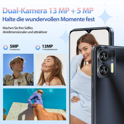 OUKITEL C36 (2023) Handy Ohne Vertrag, 12GB+128GB/1TB erweiterbar, 5150mAh 6.56" HD+ Display Android 13 günstig Smartphone 4G, Octa Core Prozessor, 13MP Panorama Kamera,Dual SIM 3 Steckplatz, Wi-Fi