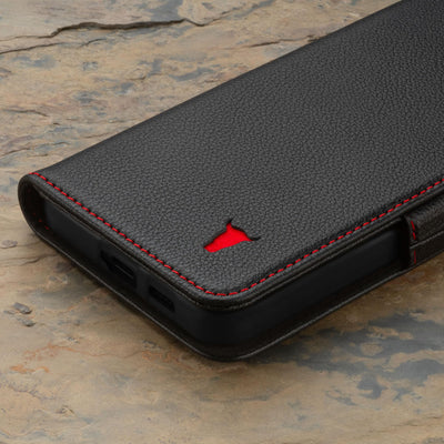 TORRO Hülle kompatibel mit Samsung Galaxy A55 5G – Premium Leder Hülle mit Standfunktion und Kartenfächern (Schwarz)