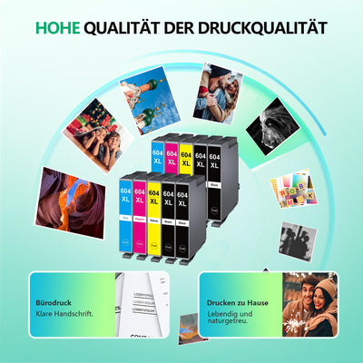 NewLift 604XL Druckerpatronen Kompatibel für Epson 604 Patronen Epson 604XL für Expression Home XP-2205 XP-3200 XP-4200 XP-4205 XP-3205 Workforce WF 2935 WF 2930 (10er-Pack)