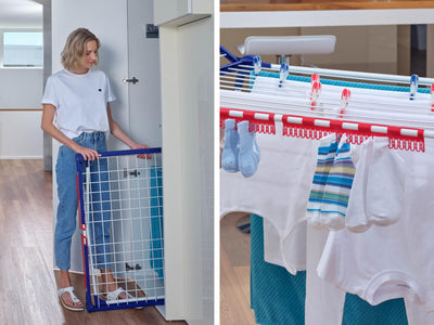 Leifheit Standtrockner Pegasus 180 Solid, Wäscheständer mit Flügeln für lange Kleidungsstücke, standfester Flügelwäschetrockner für drinnen und draußen