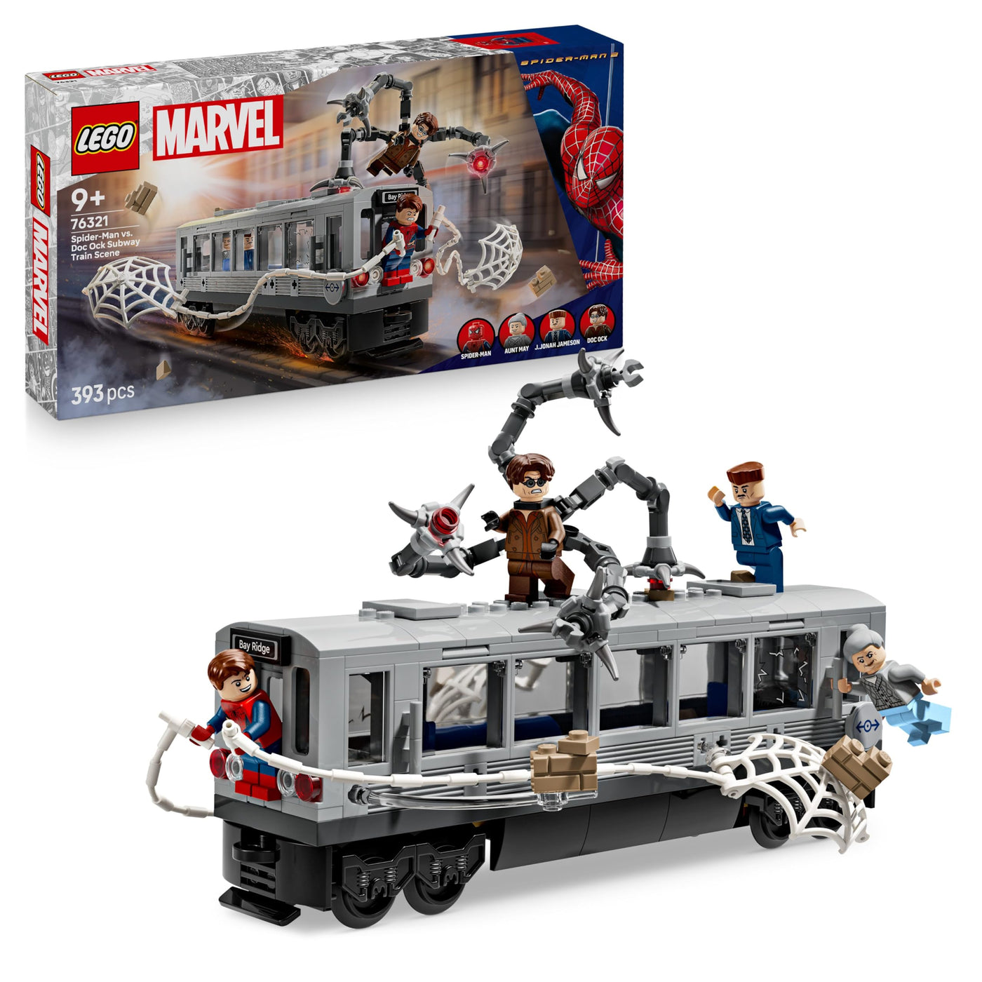 LEGO ǀ Marvel Spider-Man vs. Doc Ock: Showdown in der U-Bahn - Kreatives Spielzeug mit Superhelden Minifiguren - Spielzeug Zugmodell - Kinder Geschenk für Jungen und Mädchen ab 9 Jahren - 76321