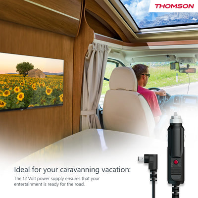 Thomson 24 Zoll (60 cm) LED HD 12V Camping Smart Android TV, Google Assistant, Wi-Fi, Dolby Digital, Bluetooth, Triple-Tuner (Kabel/Satellit/Antenne), HDMI, CI+, A+ Panel- 24HA2S13C