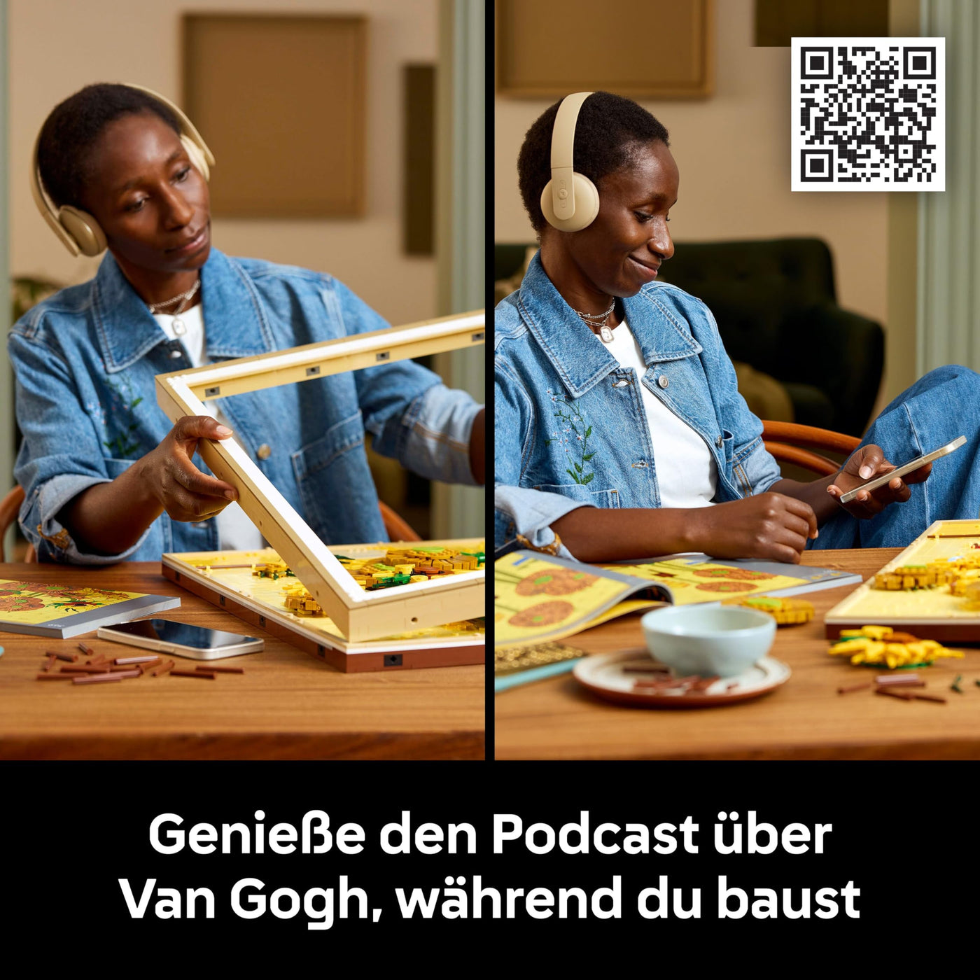 LEGO Art Vincent Van Gogh – Sonnenblumen - 3D-Blumengemälde mit beweglichen Blüten - Deko fürs Wohnzimmer oder Büro - Bausatz für Erwachsene - Kreative Geschenkidee für Männer & Frauen 31215