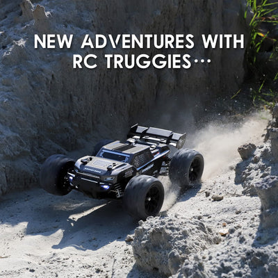 HAIBOXING Ferngesteuertes Auto, 1:18 RC Cars 36 km/h Hobby RC Auto mit Lights, 2,4 GHz Wasserdichter 4WD Off-Road Outdoor Indoor Fahrzeug, 2 Akku Lange Laufzeit (18868)