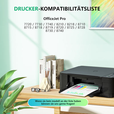 NewLift 953XL Druckerpatronen Kompatibel für HP 953 XL Multipack 953xl druckerpatronen für HP Officejet Pro 7720 7740 8710 8715 8740 8720 8718 7730 8728 8719 8730 Drucker (4er-Pack)