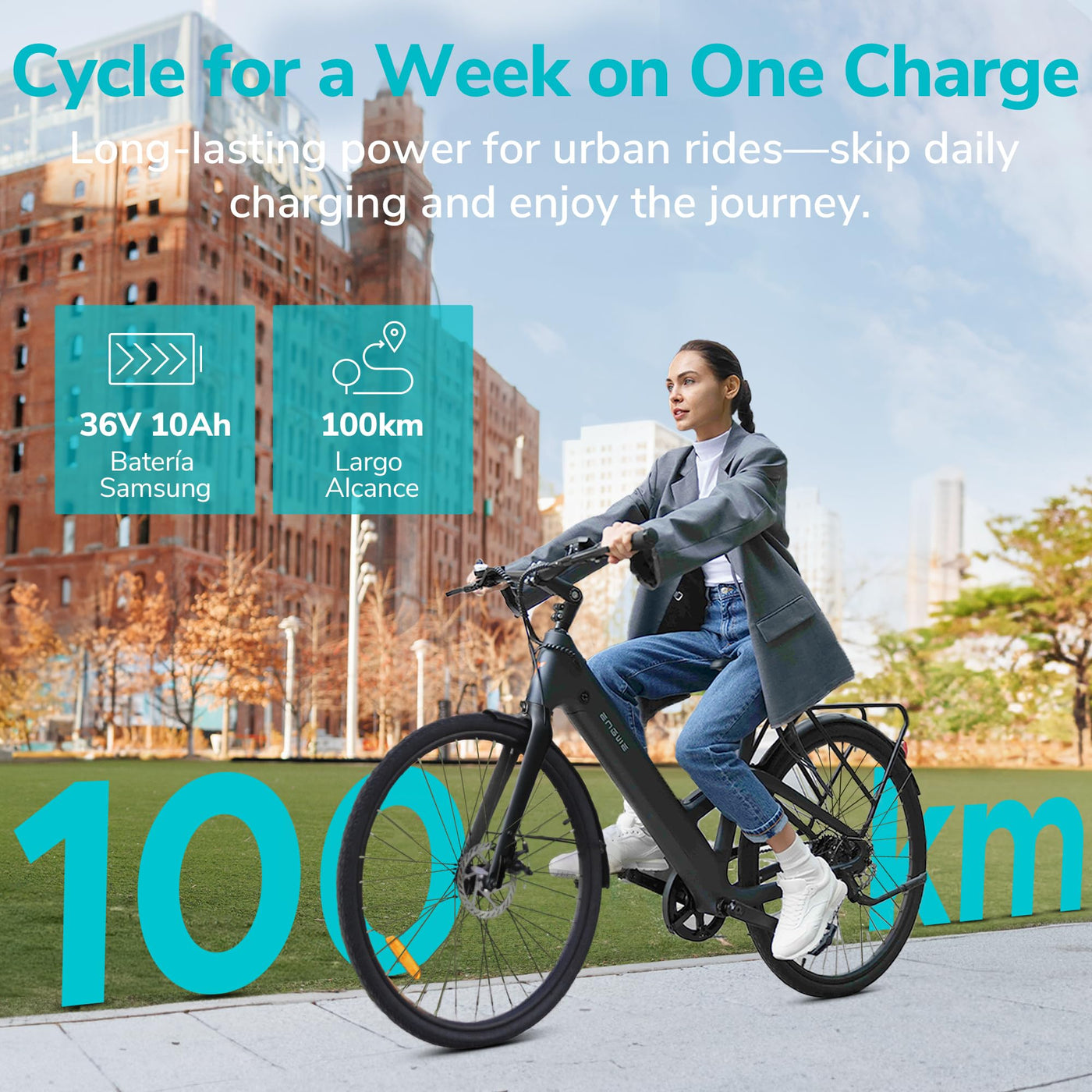 ENGWE E Bike Herren Elektrofahrräder-Ebike mit 36V 10Ah Akku, E Bike mit Drehmomentunterstützung, 7-Gang Getriebe mit APP & Bluetooth, Innenläufermotor bis 100km