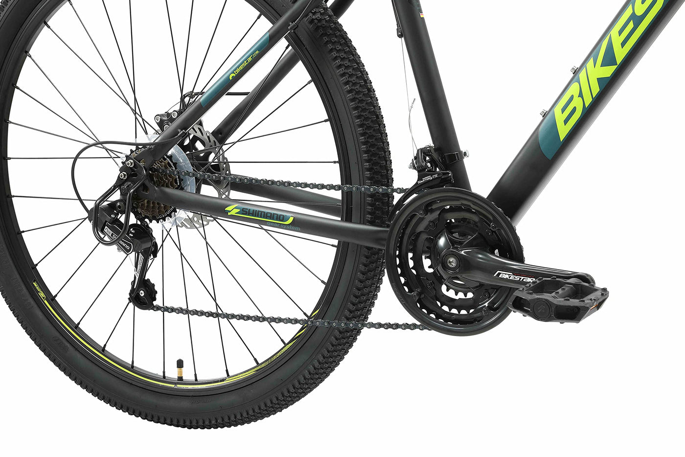 BIKESTAR Hardtail Mountainbike Shimano 21 Gang Schaltung, Scheibenbremse 29 Zoll Reifen | 19 Zoll Rahmen MTB | Schwarz