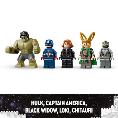 LEGO Marvel Avengers vs. Leviathan, Bauspielzeug, Set mit dem Hulk und den Minifiguren Captain America, Loki, Black Widow und Chitauri, Avengers-Spielset für Jungen und Mädchen ab 7 Jahren 76290