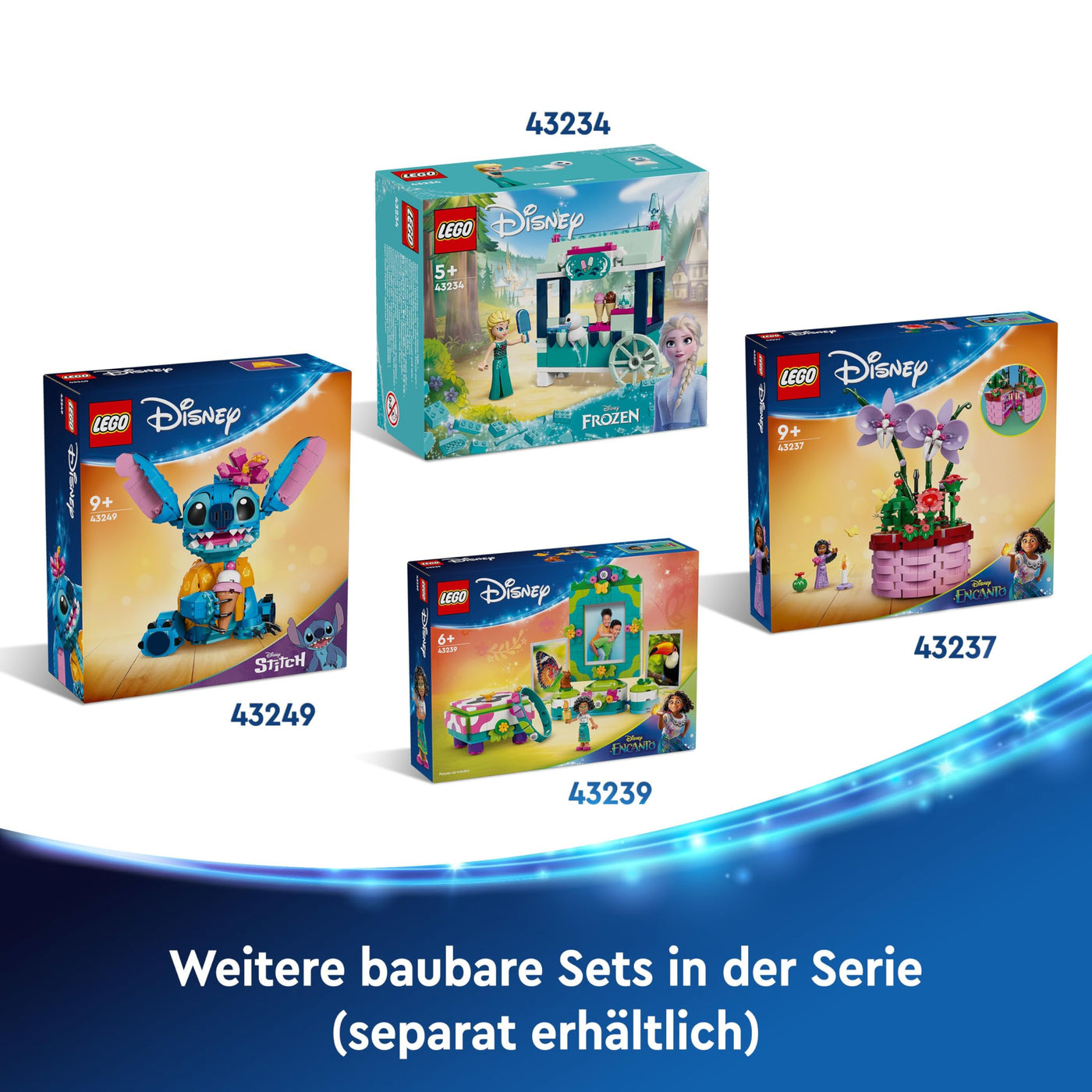 LEGO | Disney Stitch Figur – Modellbau mit Eistüte und dekorativer Blume – Kreatives Spielzeug zu Weihnachten – Geschenk für Kinder und Fans des Films Lilo & Stitch ab 9 Jahren – 43249