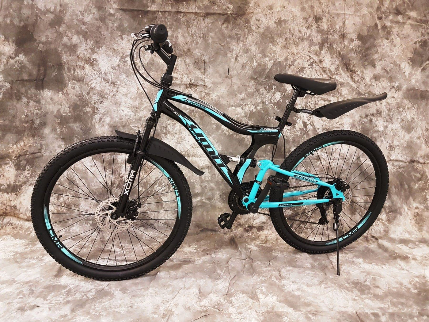 Generisch 26 Zoll MTB Albatros Vollgefedert, 21-Gang Kettenschaltung, Scheibenbremsen NEU 2659-SCHWARZ-TÜRKIS Bitte BEACHTEN AB 155 cm KÖPERGRÖSSE GEEIGNET !!!!!!!