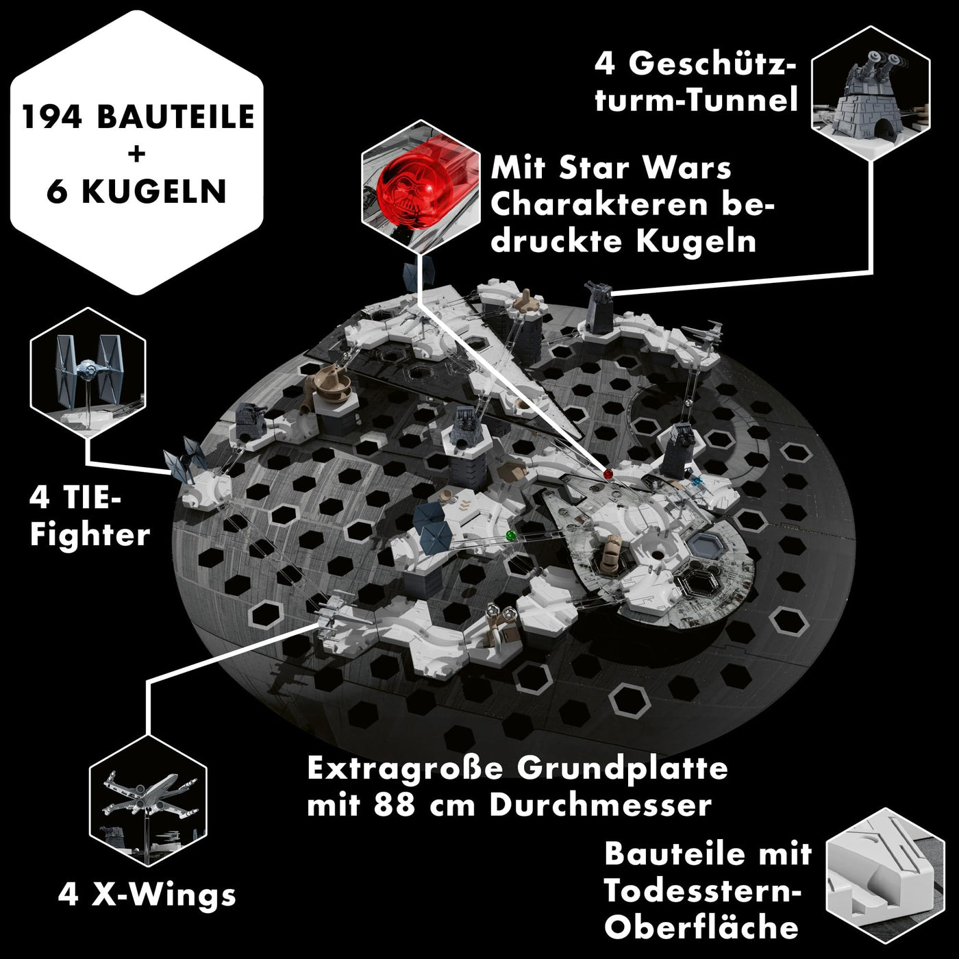 Ravensburger GraviTrax Star Wars Action-Set Deathstar 23860 - GraviTrax Starterset für Deine Kugelbahn - Murmelbahn und Konstruktionsspielzeug ab 8 Jahren, GraviTrax Zubehör alleine bespielbar