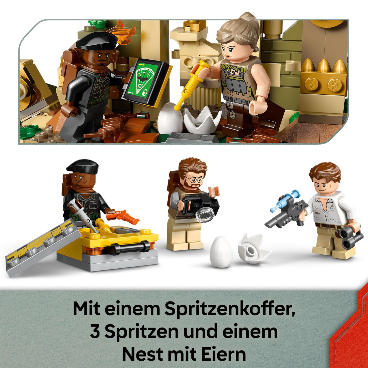 LEGO Jurassic World Spinosaurier & Quetzalcoatlus: Hubschrauber-Einsatz – 2 Spielzeug-Dinosaurier, Hubschrauber, LKW und 4 Minifiguren – Geschenk für Jungen und Mädchen ab 8 Jahren – 76976