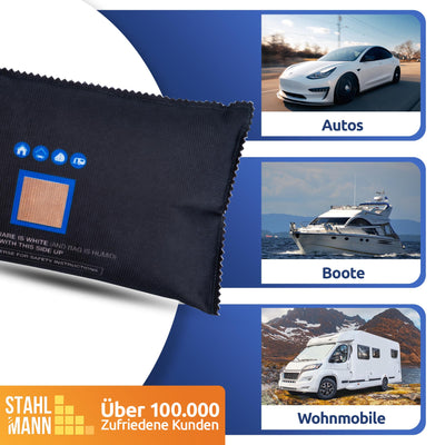 STAHLMANN® Luftentfeuchter Auto 1 KG [Wiederverwendbar ] - Auto Luftentfeuchter [Mit Passionsfrucht Duft] Raumentfeuchter Auto - Entfeuchter Auto(MADE IN EU)