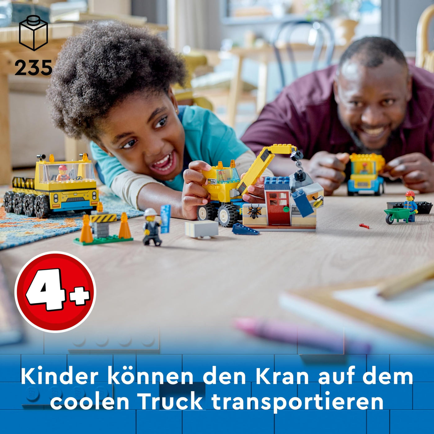 LEGO 60391 City Baufahrzeuge und Kran mit Abrissbirne, Spielzeug mit Bagger, Kipper und Transportfahrzeugen, Lernspielzeug für Kleinkinder ab 4 Jahren