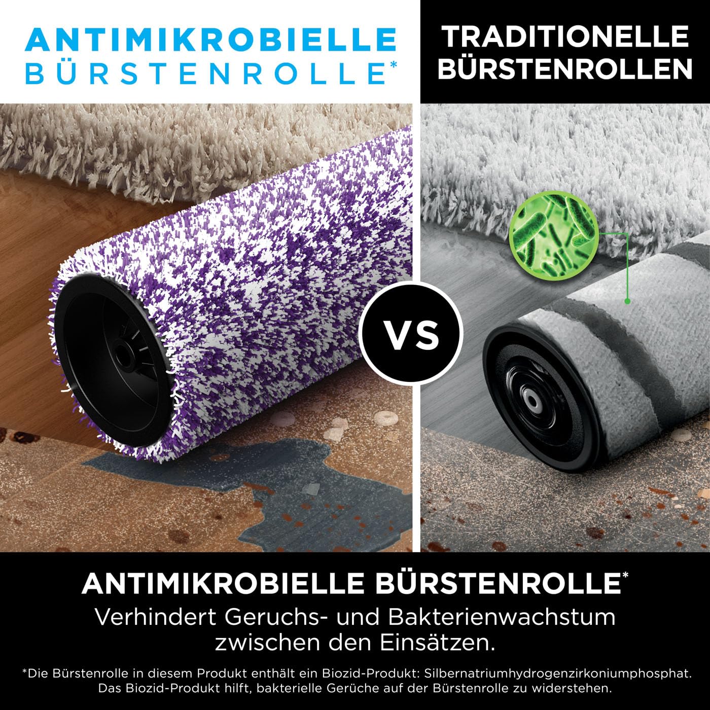 Shark HydroVac Kabelloser Hartbodenreiniger mit antimikrobieller Bürstenrolle, Mehrzwecklösung geruchsneutralisierend, selbstreinigender Bodenreiniger, saugt & wischt, Grau WD210EU