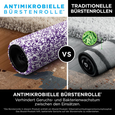 Shark HydroVac Kabelloser Hartbodenreiniger mit antimikrobieller Bürstenrolle, Mehrzwecklösung geruchsneutralisierend, selbstreinigender Bodenreiniger, saugt & wischt, Grau WD210EU
