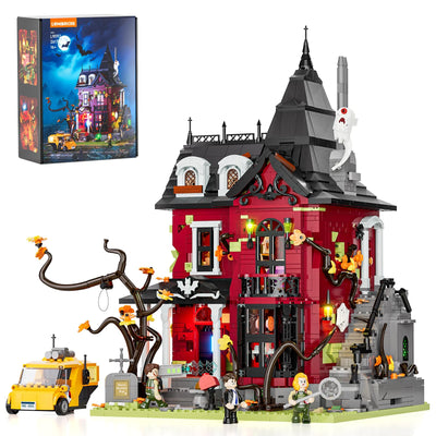 Lumibricks Mitternachtliche Geistervilla Klemmbausteine mit Beleuchtung 2617PCS, Leichten Mängeln in der Bedienungsanleitung – Funktionsfähiges Baustein-Set,L9092