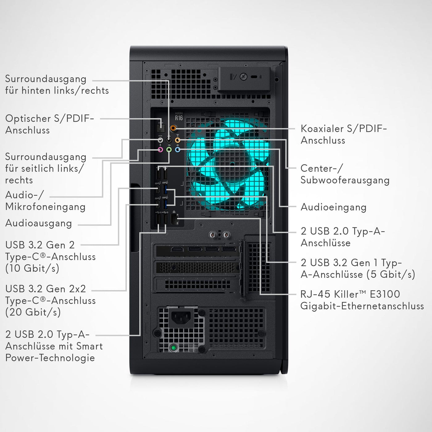 Alienware Aurora R16 Gaming Desktop , 13th Gen Intel Core i7, 16Go RAM, Intel Wi-Fi 6, 512GB SSD, 1TB HDD, NVIDIA GeForce RTX 4060, Basalt Black