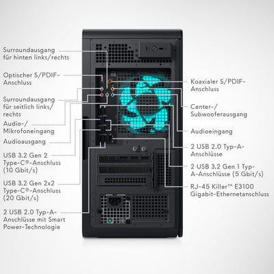 Alienware Aurora R16 Gaming Desktop , 13th Gen Intel Core i7, 16Go RAM, Intel Wi-Fi 6, 512GB SSD, 1TB HDD, NVIDIA GeForce RTX 4060, Basalt Black